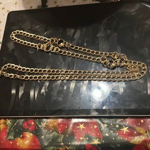 Gold tone New York necklace